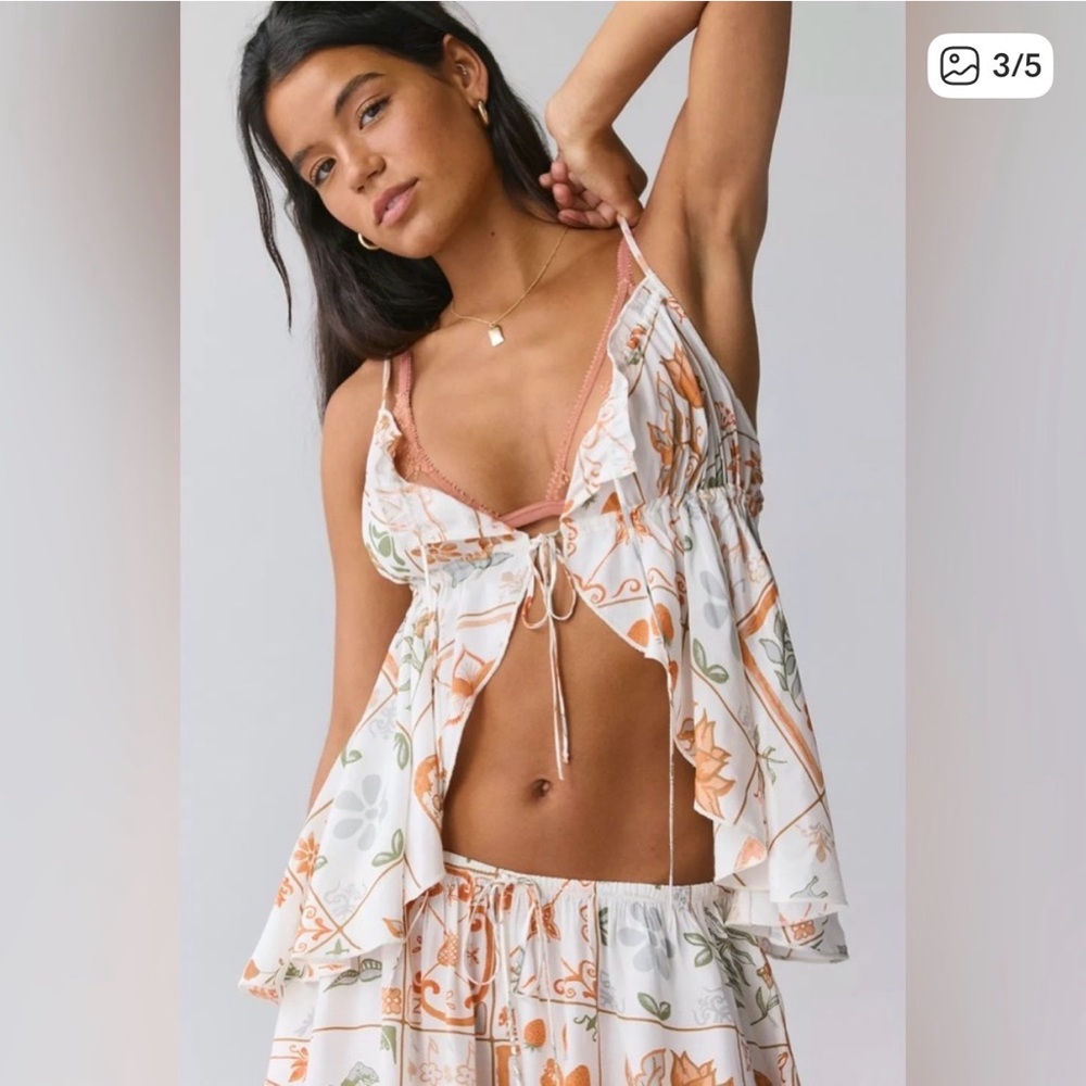 Out From Under Hydra Tie-Front Flyaway Cami & Micro Short Set - Picture 3 of 5
